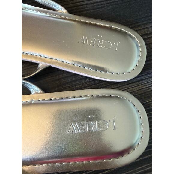 NWT J.Crew Factory Easy Summer Metallic Gold Flip-Flops Sz. 12 - Picture 5 of 8